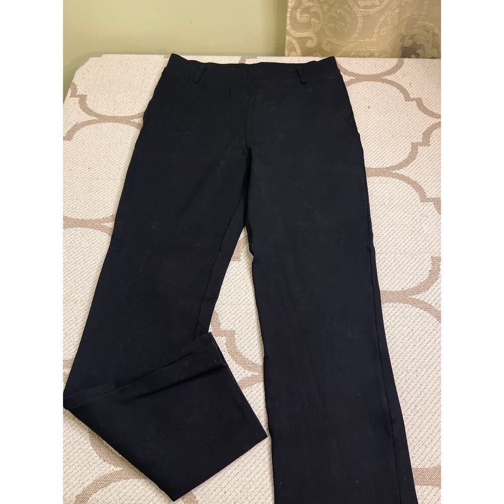 Quince Black ultra stretch ponte straight leg pants, size medium petite - Picture 11 of 15